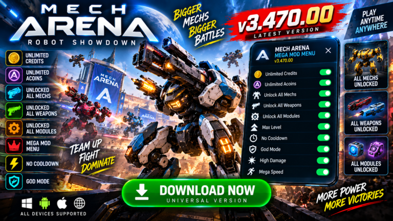 Mech Arena Mod Apk v3.470.00 | Mech Arena Mega Mod Menu v3.470.00 | Mech Arena Hack v3.470.00